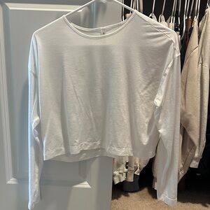 Women's White Sheer Long Sleeve Top
